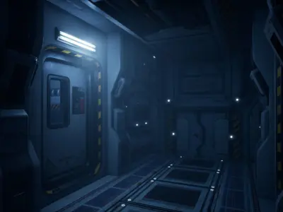 Sci-Fi Modular Corridor - 11 Assets Pack Low-poly 3D model