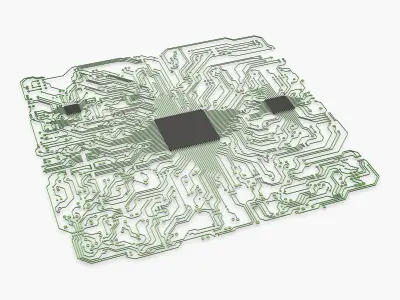 Electronic Circuit Paths Abstract M1 3D model
