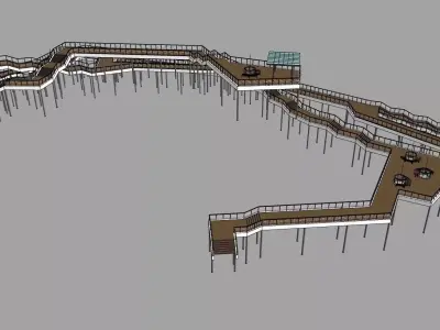 wooden bridges 3d model 3D model