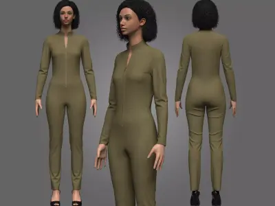 Female Sci-Fi Jumpsuit 3D model