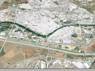 Cityscape Seville Spain 3D model