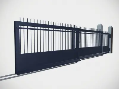 Gate Industrial Low-poly 3D model