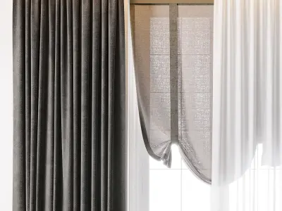 Hadi Curtains 44 Low-poly 3D model