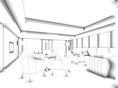 Business Restaurant - Coffee - Banquet  98 3D model