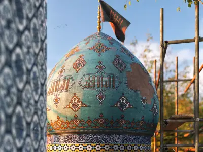 Islamic Mosque Dome 3D Model Low-poly 3D model