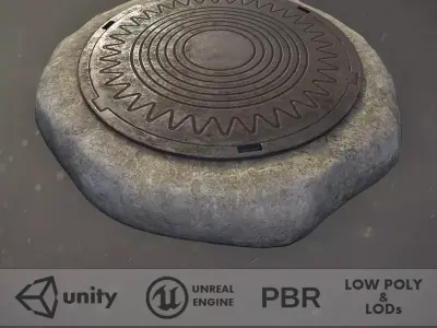 Sewer Hatch v4 Low-poly 3D model