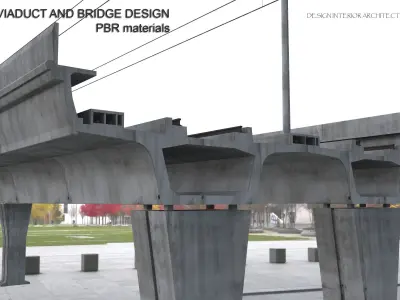 RAILWAY    CONCRETE  BRIDGE 3DMODEL  Low-poly 3D model