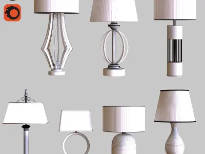 table light set 003 Low-poly 3D model