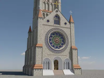 English gothic church 3D model