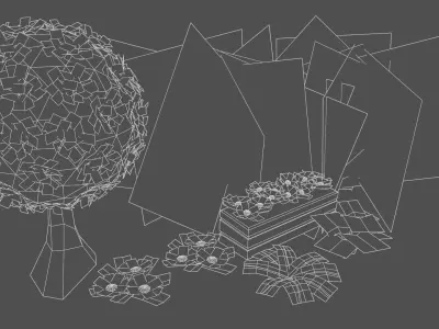 Nature Set - Mario Kart 8 Deluxe Low-poly 3D model