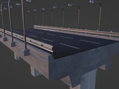 Modular Highway 001 Low-poly 3D model