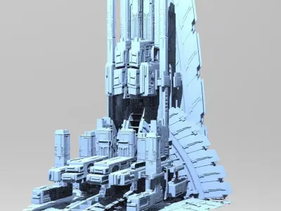 Sci-fi Alien Freighter Launcher 7  3D model