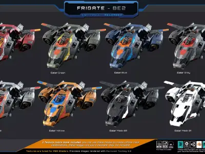 Frigate BE2 Spacecraft Low-poly 3D model