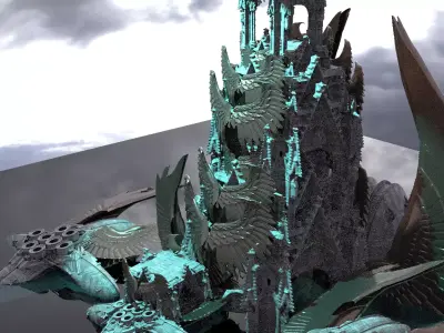 Floating Angel monolith Sci-fi Hive Holly Temple 3D model