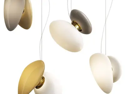 LINDIS pendant lamp balls hanging from ceiling Low-poly 3D model