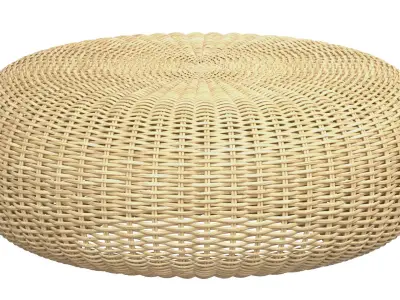 California beige round pouf 3D model