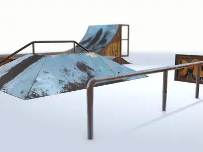Skate Park Model PACK PBR Textures Low-poly 3D model