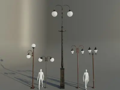 Street lights Low-poly 3D model