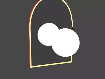 GLASS door with two balls in it 3D print model