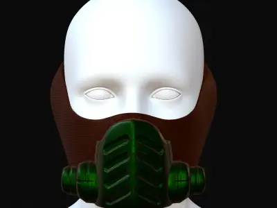 Gas mask helmet 3d model scifi Low-poly  Low-poly 3D model