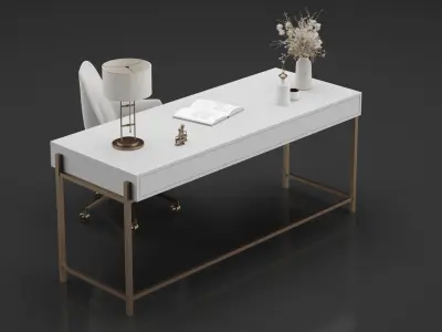 Office Furniture Gold Table 3D model