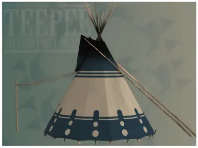 Teepee native american Low-poly 3D model