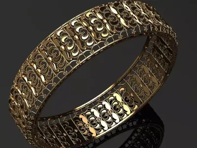 1353 Art Nouveau Style Bangle 21gm 3D print model