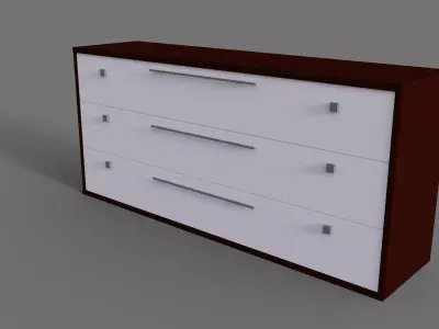 Wardrobe chest of drawers Free low-poly 3D model