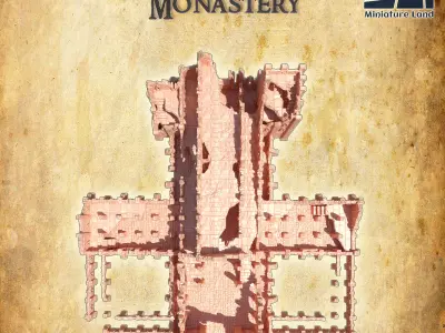 Ruined Monastery  Tabletop Terrain 28 MM 3D print model