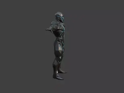 Advanced Cyber Knight  High-Quality 3D Sci Fi Warrior Model Low-poly 3D model