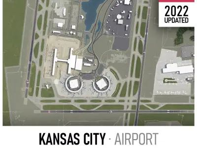 Kansas City Airport Low-poly 3D model