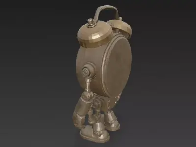 Sci-Fi Alarm Clock Robot PBR 3D Model 3D model