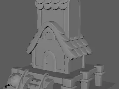 Stylized house Low-poly 3D model purchase