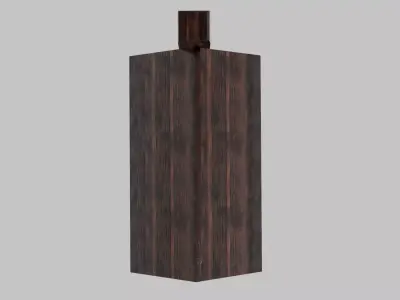 Wooden Mailbox Cover with Mailbox and Post Low-poly 3D model