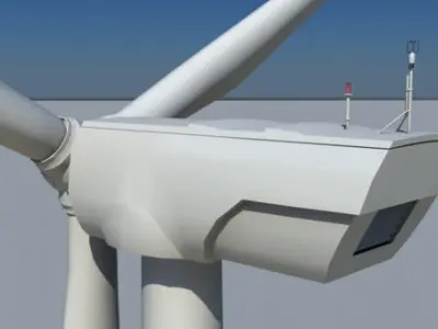 Wind Turbine Land Realtime Low-poly 3D model
