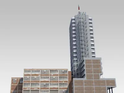 Modernist Highrise Low-poly 3D model