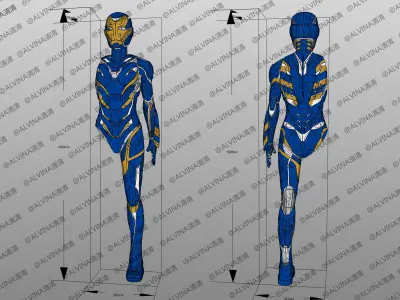 Iron Man Pepper Mark49 Rescue Armor - DIY Cosplay Pepakura Foam Low-poly 3D model