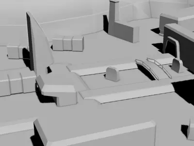 Low Poly Sci fi Game Environment Low-poly 3D model