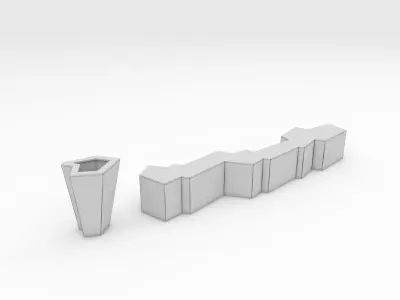 Bench Park 53 Low-poly 3D model