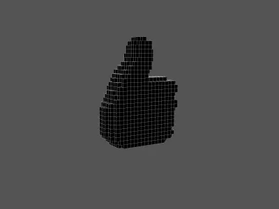 Voxel Like Button v1 003 Low-poly 3D model