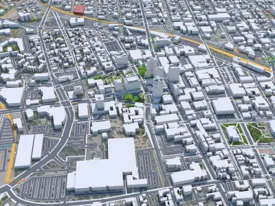 Tucson City Arizona USA Low-poly 3D model