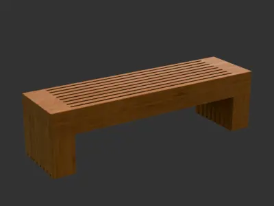 Modern Bench Set  Free low-poly 3D model