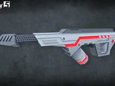 Toon Sci-fi Weapons pack Low-poly 3D model