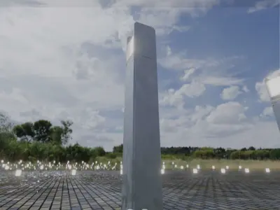 Street Light 8 Bollard 900mm Galvanized Version 4 Low-poly 3D model