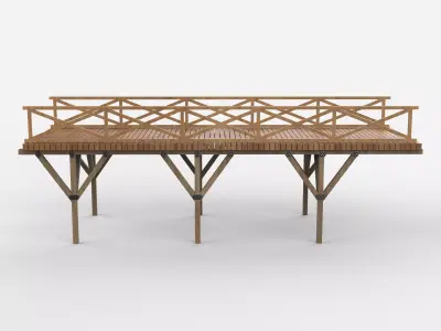 wooden bridge  3D model