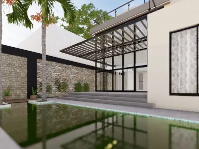 villa  casa Low-poly 3D model