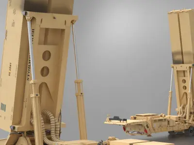  Tactical Dark Eagle Missile System Operating Rigged 