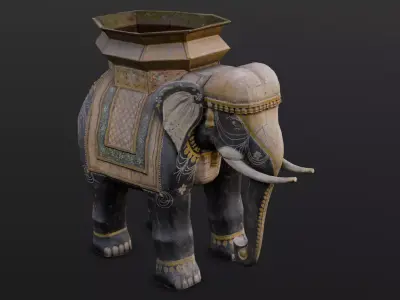 Professional Elephant Statue 3D Model Low-poly 3D model