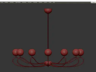 Papillon 1-Tier Lamp Low-poly 3D model