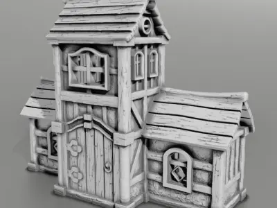medieval house 3D print model